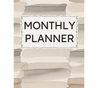 Monthly Planner: Undated Minimalist Layout for ADD Calendar Organization, Neurodivergent-Friendly Lexend Font, Productivity & Scheduling, Goal Setting, Brown White Beige Checkered Cover Design