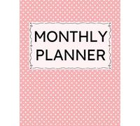 Monthly Planner: Undated Minimalist Layout for ADD Calendar Organization, Neurodivergent-Friendly Lexend Font, Productivity & Scheduling, Goal Setting, Pink Polka Dot Cover Design