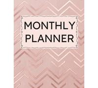 Monthly Planner: Undated Minimalist Layout for ADD Calendar Organization, Neurodivergent-Friendly Lexend Font, Productivity & Scheduling, Goal Setting, Rose Gold Chevron Cover Design