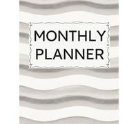 Monthly Planner: Undated Minimalist Layout for ADD Calendar Organization, Neurodivergent-Friendly Lexend Font, Productivity & Scheduling, Goal Setting, Brown Waves Cover Design
