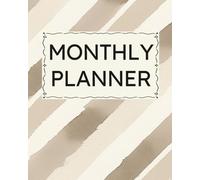 Monthly Planner: Undated Minimalist Layout for ADD Calendar Organization, Neurodivergent-Friendly Lexend Font, Productivity & Scheduling, Goal Setting, Brown White Beige Chevron Cover Design