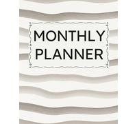 Monthly Planner: Undated Minimalist Layout for ADD Calendar Organization, Neurodivergent-Friendly Lexend Font, Productivity & Scheduling, Goal Setting, Brown Beige Waves Cover Design