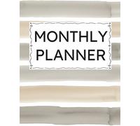Monthly Planner: Undated Minimalist Layout for ADD Calendar Organization, Neurodivergent-Friendly Lexend Font, Productivity & Scheduling, Goal Setting, Brown White Stripes Cover Design