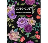 monthly planner with notes pages: 2 Year Calendar Schedule Organizer | Calendar January 2026 - December 2027 Agenda With Holidays | For Men & Women, ... | large print 8.5 x11inche flower Cover