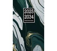 Monthly Pocket Calendar 2025-2034: 120 Month - January 2025 Through December 2034 With Inspirational Quotes & Birthdays / Small Size 4 x 6.5 / Marble Design