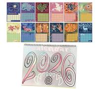 Monthly Wall Calendar 2026 - Aesthetic | Planner New Year With Beautiful Patterns, Ideal para Home, Dorm, Apartment, House, Bedroom, Living Room, Nursery, Or Shop Organization & Scheduling