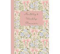 Monthly & Weekly Planner: Pink bows and Blue Flowers