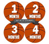 Months in Motion 225 Baby Month Stickers for Newborn Boy Basketball by Months In Motion