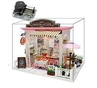 Montidey Casa de muñecas en miniatura con muebles, kit de casa de muñecas de madera, a prueba de polvo y movimiento musical, modelo de arquitectura de regalo creativo (Coco's Whimsy)