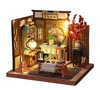 Montidey Juego de luteo de estilo chino, ajedrez, caligrafía y pintura, kit de casa de muñecas en miniatura de madera con muebles, modelo de patio antiguo, casa de muñecas, rompecabezas, regalo de