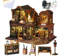 Montidey Kit de casa de muñecas en miniatura, casa de muñecas de madera 3D con cubierta a prueba de polvo y movimiento musical, escala 1:24, idea creativa de habitación para regalo de cumpleaños del