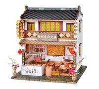 Montidey Kit de casa de muñecas en miniatura con muebles, casa de muñecas en miniatura 3D de estilo chino, kit de casa de muñecas en miniatura de madera, juguete de rompecabezas para niños (Chaozhou