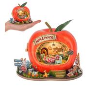 Montidey Kit de casa de muñecas en miniatura, modelo de casa de muñecas de madera 3D con luz LED creativa, regalo perfecto para amigos, amantes y familiares (casa de manzana de conejo)