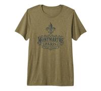 Montmartre Paris Francia Ornate Fleur-De-lis Navy Print Camiseta Premium