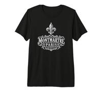 Montmartre Paris Francia Ornate Flor de lis Blanco Impresión Camiseta Premium