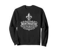 Montmartre Paris Francia Ornate Flor de lis Blanco Impresión Sudadera