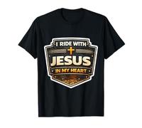 Monto con Jesús en mi corazón Motocicleta Motocicleta MX Camiseta