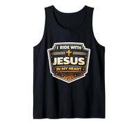 Monto con Jesús en mi corazón Motocicleta Motocicleta MX Camiseta sin Mangas