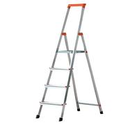 Monto Escalera de tijera (Altura de trabajo: 2,85 m, Número de peldaños: 4 ud., Carga soportada: 150 kg, Aluminio)