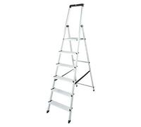 Monto Escalera de tijera (Altura de trabajo: 3,05 m, Número de peldaños: 5 ud., Carga soportada: 150 kg, Aluminio)