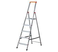 Monto Escalera de tijera (Altura de trabajo: 3,25 m, Número de peldaños: 6 ud., Carga soportada: 150 kg, Aluminio)