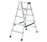 Monto Escalera de tijera de doble acceso (Altura de trabajo: 2,65 m, Número de peldaños: 10 ud., Carga soportada: 150 kg, Aluminio)