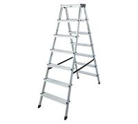 Monto Escalera de tijera de doble acceso (Altura de trabajo: 3,05 m, Número de peldaños: 14 ud., Carga soportada: 150 kg, Aluminio)
