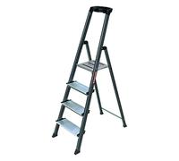 Monto Escalera de tijera Safemat (Altura de trabajo: 2,85 m, Número de peldaños: 4 ud., Carga soportada: 150 kg, Aluminio)