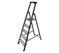 Monto Escalera de tijera Safemat (Altura de trabajo: 3,05 m, Número de peldaños: 5 ud., Carga soportada: 150 kg, Aluminio)