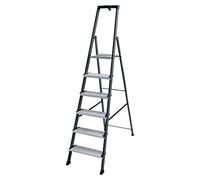 Monto Escalera de tijera Safemat (Altura de trabajo: 3,25 m, Número de peldaños: 6 ud., Carga soportada: 150 kg, Aluminio)