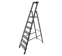 Monto Escalera de tijera Safemat (Altura de trabajo: 3,5 m, Número de peldaños: 7 ud., Carga soportada: 150 kg, Aluminio)