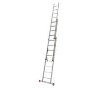Monto Escalera multiusos (Altura de trabajo: 6,05 m, Número de peldaños: 24 ud., Carga soportada: 150 kg, Aluminio, Apto para escaleras)