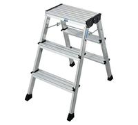 Monto Escalerilla plegable (Número de peldaños: 6 ud., Altura de trabajo: 2,65 m, Carga soportada: 150 kg, Aluminio)