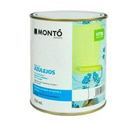MONTÓ Esmalte Laca de Poliuretano al Disolvente, Acabado Brillante, Ideal para el Pintado de Azulejos en Baños y Cocinas. HTM Esmalte Azulejos (750ml, Gris Niebla)