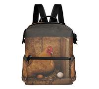 Montoj Animal Hen Laying Eggs - Mochila de Viaje de Piel