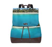 MONTOJ Beach Beautiful Blue Sky Bolsa de viaje de piel para campus