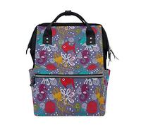 MONTOJ Color pintado a mano Marina bentos lona bolsa de viaje Campus Mochila