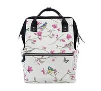Montoj Colors Dhara Dusky Pink Floral Birds Mochila de Lona de Viaje para Campus