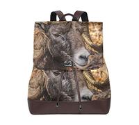 Montoj Cool Big Horn Ram bolsa de viaje de cuero Campus mochila