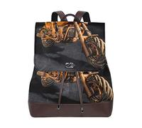 MONTOJ Cool madera motocicleta cuero viaje mochila campus