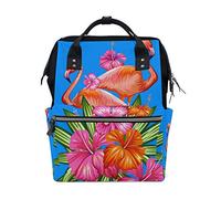 Montoj Flamingo Birds and Flowers Mochila de Lona de Viaje para Campus