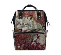 Montoj Fox In Red Leaves - Mochila de Viaje de Lona con Estampado de Hojas Rojas