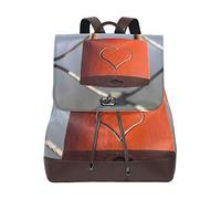MONTOJ Heart Lock In Iron Gasa cuero Bolsa de viaje Campus Mochila