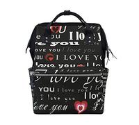 MONTOJ I Love You Art Font Patterns Mochila de lona de viaje Campus Mochila