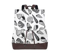 MONTOJ Mano Sketching Conchs patrón cuero bolsa de viaje Campus mochila