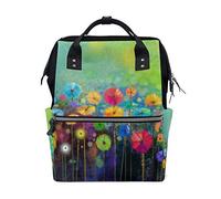 Montoj Mochila de Lona Abstracta Floral Acuarela de Viaje para Campus