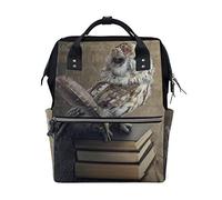 Montoj - Mochila de Lona con búho Sabio Sentado en Libros