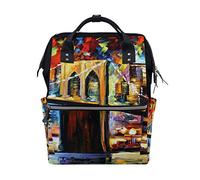 Montoj - Mochila de Lona con diseño de Puente de Brooklyn