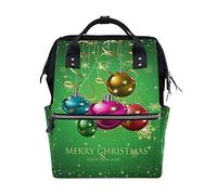 MONTOJ Mochila de lona de viaje con texto en inglés "Merry Christmas & Happy New Year"