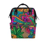 Montoj Mochila de Lona Hippie Drawing Likes As Stoner Art de Viaje Campus Mochila